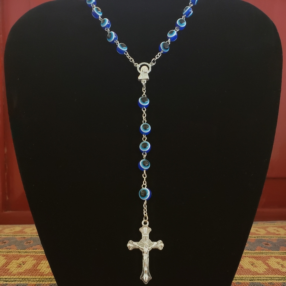 Evil Eye Rosary Catholic Rosario Mal de Ojo Gods Eye Ojo De Dios